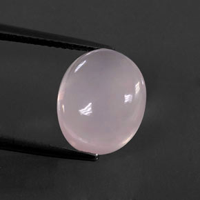 Quartz rose rose naturelle coupe ovale, 5,82 ct, transparent