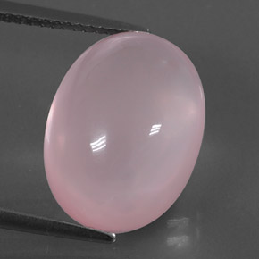 Quartz rose rose naturelle coupe ovale, 12,51 ct, transparent