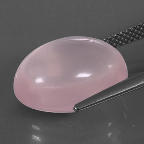 Quartz rose rose naturelle coupe ovale, 12,51 ct, transparent
