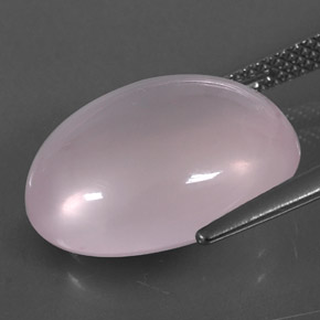 Quartz rose rose naturelle coupe ovale, 9,31 ct, transparent