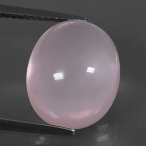 Quartz rose rose naturelle coupe ovale, 10,34 ct, transparent
