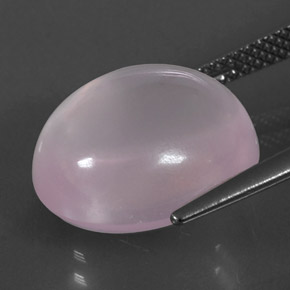 Quartz rose rose naturelle coupe ovale, 10,34 ct, transparent