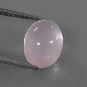 Quartz rose rose naturelle coupe ovale, 13,97 ct, transparent
