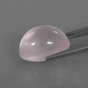 Quartz rose rose naturelle coupe ovale, 13,97 ct, transparent