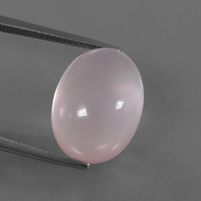 Quartz rose rose naturelle coupe ovale, 13,46 ct, transparent