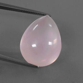 Quartz rose rose naturelle en forme de poire, 17,53 ct, transparent