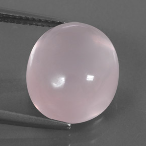Quartz rose rose naturelle coupe ovale, 10,40 ct, transparent