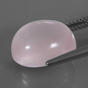 Quartz rose rose naturelle coupe ovale, 10,40 ct, transparent
