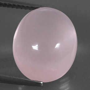 Quartz rose rose naturelle coupe ovale, 11,75 ct, transparent