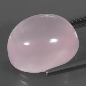 Quartz rose rose naturelle coupe ovale, 11,75 ct, transparent