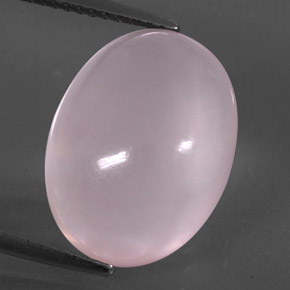 Quartz rose rose naturelle coupe ovale, 9,91 ct, transparent