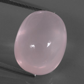 Quartz rose rose naturelle coupe ovale, 12,07 ct, transparent