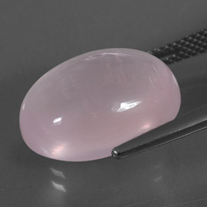 Quartz rose rose naturelle coupe ovale, 12,07 ct, transparent