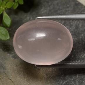 Quartz rose rose naturelle coupe ovale, 13,32 ct, transparent