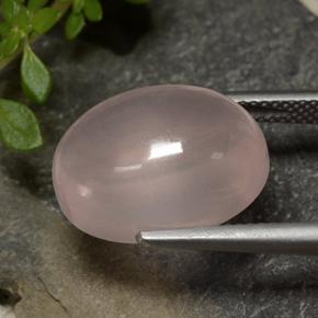 Quartz rose rose naturelle coupe ovale, 13,32 ct, transparent