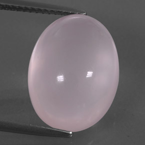 Quartz rose rose naturelle coupe ovale, 11,02 ct, transparent