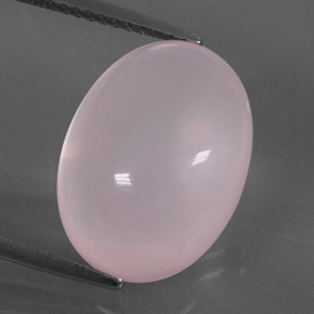 Quartz rose rose naturelle coupe ovale, 11,36 ct, transparent
