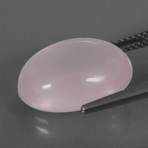 Quartz rose rose naturelle coupe ovale, 11,36 ct, transparent