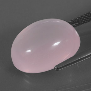 Quartz rose rose naturelle coupe ovale, 13,08 ct, transparent