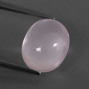 Quartz rose rose naturelle coupe ovale, 5,12 ct, transparent