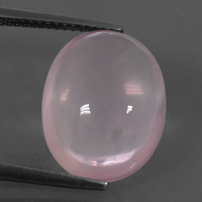 Quartz rose rose naturelle coupe ovale, 10,34 ct, transparent