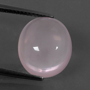 Quartz rose rose naturelle coupe ovale, 7,12 ct, transparent