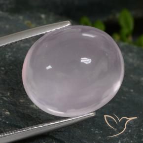 Quartz rose Rose très clair naturelle ovale, 16.96 ct, Translucide
