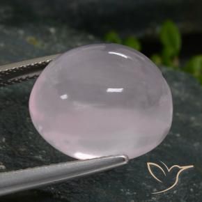 Quartz rose Rose très clair naturelle ovale, 16.96 ct, Translucide