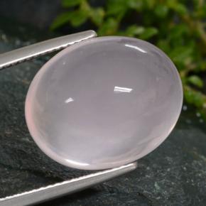 Quartz rose rose naturelle coupe ovale, 16,25 ct, translucide
