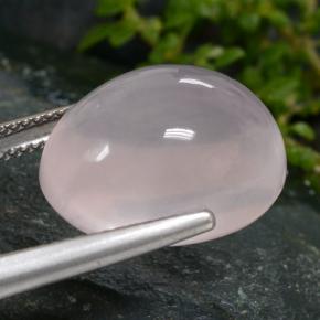 Quartz rose rose naturelle coupe ovale, 16,25 ct, translucide