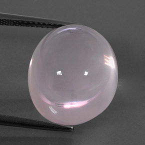 Quartz rose rose naturelle coupe ovale, 19,38 ct, transparent