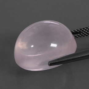 Quartz rose rose naturelle coupe ovale, 19,38 ct, transparent