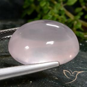 Quartz rose Rose clair naturelle ovale, 16.28 ct, Translucide
