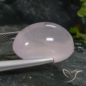 Quartz rose Rose rosé très clair naturelle ovale, 20.14 ct, Translucide