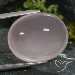 Quartz rose Rose très clair naturelle ovale, 19.36 ct, Translucide