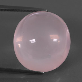 Quartz rose rose naturelle coupe ovale, 17,96 ct, transparent