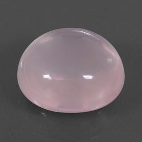 Quartz rose rose naturelle coupe ovale, 17,96 ct, transparent