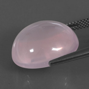 Quartz rose rose naturelle coupe ovale, 17,96 ct, transparent