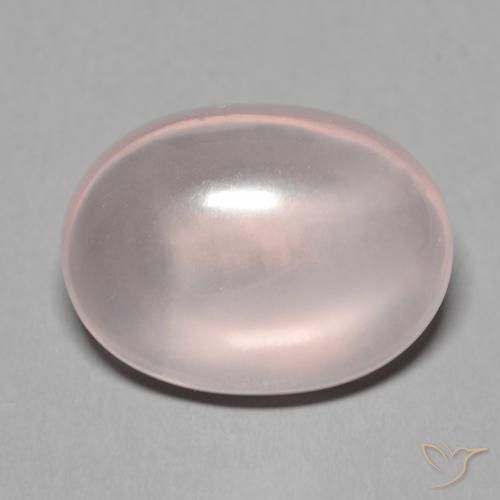 Quartz rose rose naturelle coupe ovale, 15,20 ct, translucide