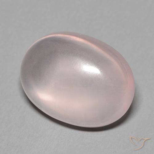 Quartz rose rose naturelle coupe ovale, 15,20 ct, translucide