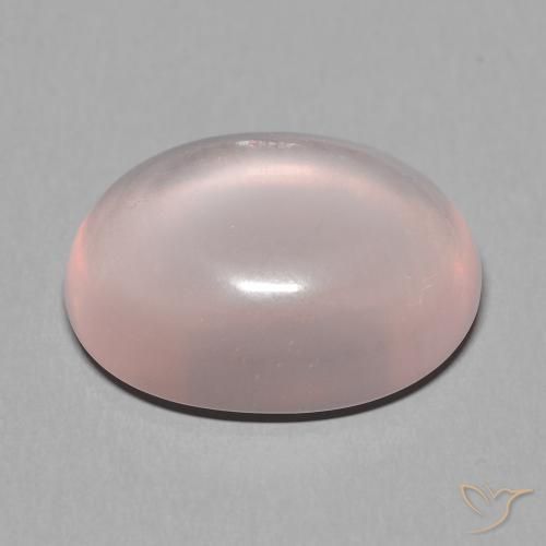 Quartz rose rose naturelle coupe ovale, 15,20 ct, translucide