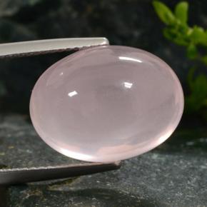 Quartz rose rose naturelle coupe ovale, 15,31 ct, translucide