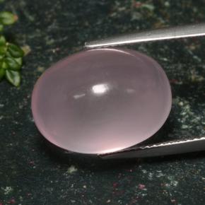 Quartz rose rose naturelle coupe ovale, 16,47 ct, translucide