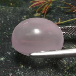Quartz rose rose naturelle coupe ovale, 15,87 ct, translucide