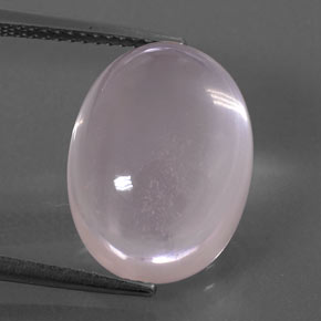 Quartz rose rose naturelle coupe ovale, 12,86 ct, transparent