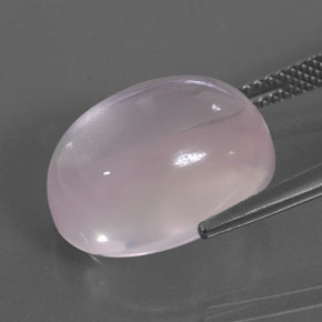 Quartz rose rose naturelle coupe ovale, 12,86 ct, transparent