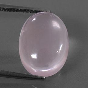 Quartz rose rose naturelle coupe ovale, 9,98 ct, transparent