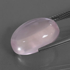Quartz rose rose naturelle coupe ovale, 9,98 ct, transparent