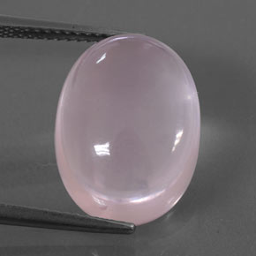 Quartz rose rose naturelle coupe ovale, 12,72 ct, transparent