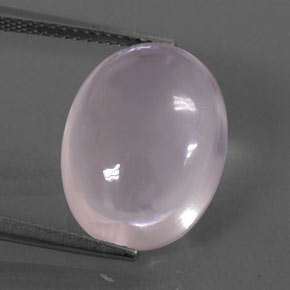 Quartz rose rose naturelle coupe ovale, 10,77 ct, transparent